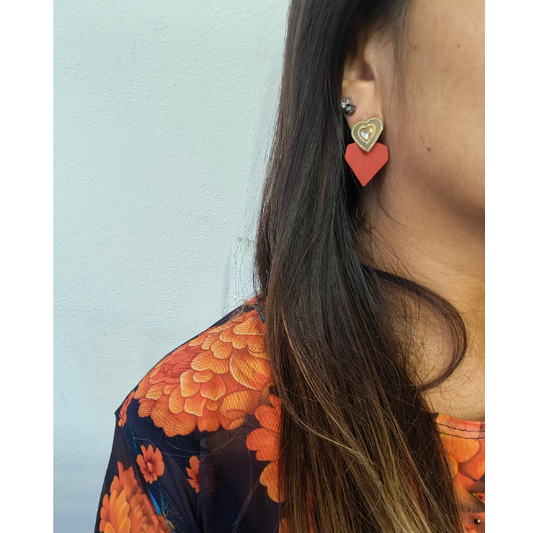 Aretes Corazón Rojo